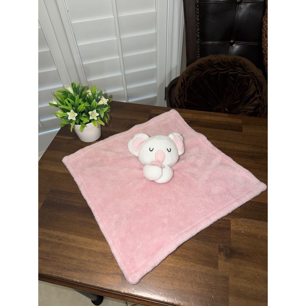 Tahari Pink White Koala Bear Baby Soft Security Blanket Lovey Lovie